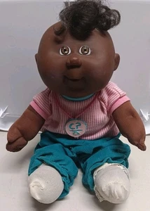 Cabbage Patch Kids Baby Raro 1978 1983 Negro Afroamericano Cola de Caballo Ojo Marrón - Imagen 1 de 6