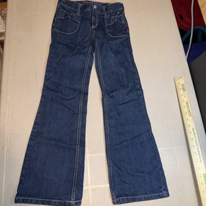 Gymboree Girls Kids Bootcut Jeans Size 9 Adjustable Waist NWT Pants Clothes Bows - Picture 1 of 10