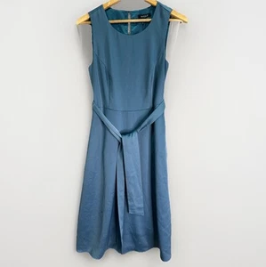 Basque - Women's Size 10 - Limited Edition Bluestone Satin Sleeveless Dress. - Picture 1 of 8