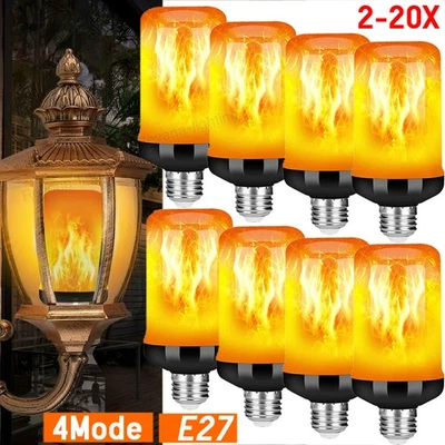 E27 LED Flammen Licht Fackel Feuer Lampe Effekt Glühbirne Flacker Birne Deko 6W - Bild 1 von 4