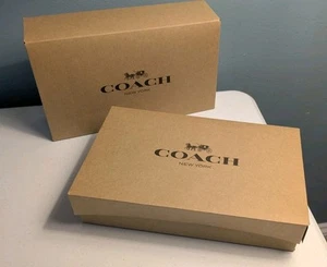 Confezione regalo 2 COACH piccola vendita al dettaglio marrone 20x6x2 1/2" NUOVE vuote - Foto 1 di 8