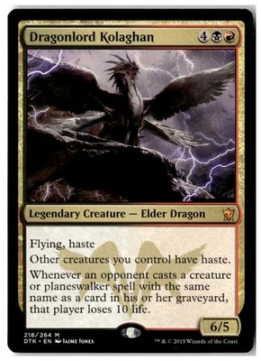 MTG Dragonlord Kolaghan - Dragons of Tarkir Moderately Played English - Image 1 of 2