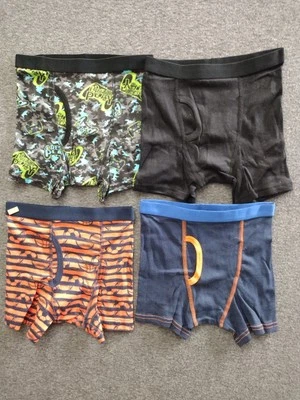 Paquete de 4 calzoncillos boxer de algodón Wonder Nation para niños talla S 18" cintura múltiple Foto 1 de 4