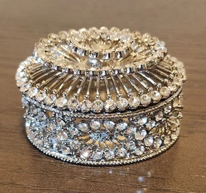 Olivia Riegel Schmuckkästchen Silber veredelt Zinnguss Filligran Kristalle - Bild 1 von 13