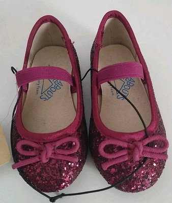 There Abouts Baby Girl Memory Foam Burgundy Sparkle Glittery Maryjane Slip On... - Image 1 of 4