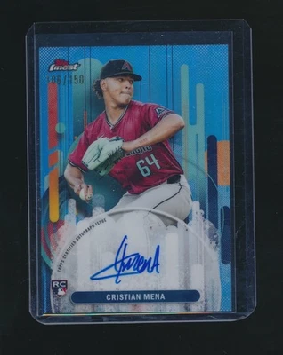 CRISTIAN MENA 2025 TOPPS FINEST BLUE REFRACTOR RC AUTO PARALLEL 106/150 #FA-CME - Image 1 of 2