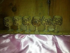 FOUR LEAF CLOVER WOOD SHOT GLASSES ORIGINAL - Picture 1 of 8