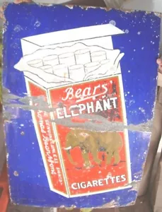 BÄREN ELEFANT ZIGARETTEN - VINTAGE Porzellanschild - GRÖSSE - 30 " X 20" - Bild 1 von 1