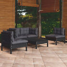 5 Piece Garden  Set With Cushions Solid Pinewood S0m3
