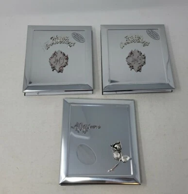 Lote de tres libros álbum de fotos 40 aniversario cubierta plateada NUEVOS 4×6 fotos Foto 1 de 4