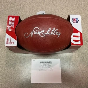 Nick Chubb Autographed Signed NFL Game Ball " The Duke " Football (Fanatics COA) - Picture 1 of 5