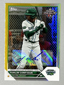 2023 Topps Pro Debut True Gold AUTO Yerlin Confidan 01/50 REDS