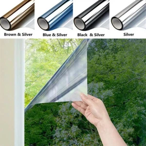 One Way Mirror Window Film UV Reflective Privacy Tint Foil Home Glass Sticker UK - Picture 1 of 11