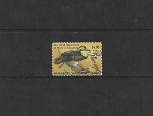 State Hunting/Fishing Revenues: MD - 1984 Duck Stamp MD-11 ($6) - Used (Signed) - Picture 1 of 1