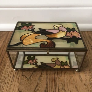 Super Radiance ? Vintage Hand Crafted Art Glass, Bird Jewelry Box - READ - Picture 1 of 13