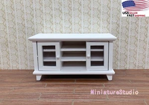 1:12 Dollhouse Miniature White Wooden TV Stand Cabinet Living Room Furniture Toy - Picture 1 of 9