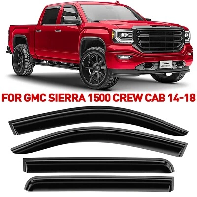 Дефлекторы боковых окон защита от дождя для GMC Sierra 1500 2014-2018 годов выпуска с двойной кабиной - Изображение 1 из 4