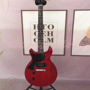 Junior Transparent Red Electric Guitar Left-Handed Rosewood Fretboard P90 Pickup - Picture 1 of 6