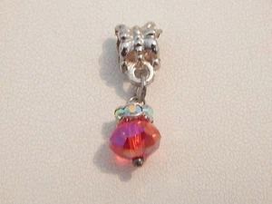 Vintage Jewellery - Silver Tone Pink Rhinestone Pendant - Deceased Estate - Picture 1 of 1
