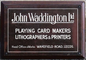 Old bronze enamel plaque sign John Waddington Games works office Leeds Monopoly - Picture 1 of 3