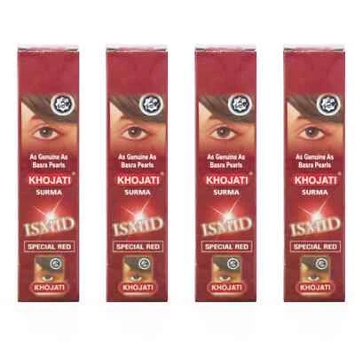 Khojati Red SURMA ismid Special 100%Original Natural Quality Herbs كحل Pack of 4 - Image 1 of 3
