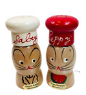 Shakers Salt Pepper Mice Novelty Wooden Made Japan Souvenir Travel Spice Cooking