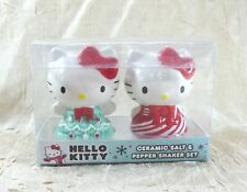 HELLO KITTY Ceramic Christmas Holiday Salt & Pepper Shakers New In Package