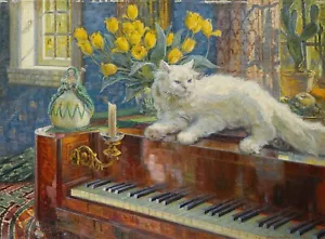 Carl Budtz-Moller : "Sun by the Piano" (1931) — Giclee Fine Art Print - Picture 1 of 7