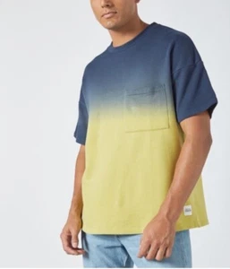NWT Native Youth Ombré Relaxed Fit Short Sleeve T-Shirt in Blue/Yellow size L - Picture 1 of 11