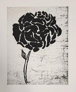 Donald Baechler "FLOWER" Original Etching on Paper SIGNED - Picture 1 of 5