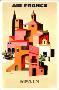 AIRLINE - AIR FRANCE - SPAIN - POSTER ART - 4X6 POSTCARD - Picture 1 of 2