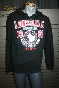 Lonsdale Herren Hooded Zipsweat Milton neu schwarz - Picture 1 of 3