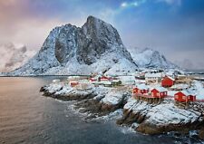 A3| Hamnoy Fishing Village Poster Size A3 Norway Lofoten Poster Gift #16380