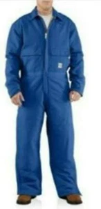 Carhartt 100196 Flame Resistant Duck Coverall Quilt Lined Blue (Size: 3XL) - Picture 1 of 1