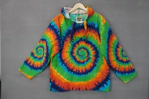 Baja Joe sweatshirt Small Tie Dye Drug Rag Hippie Psychedelic Rainbow Poncho - Picture 1 of 6