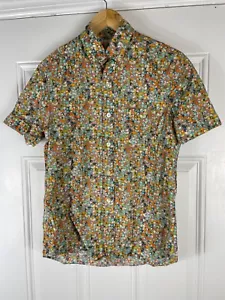Vintage Kennington Men’s abstract print multicolor Hawaiian Shirt size S cotton - Picture 1 of 7