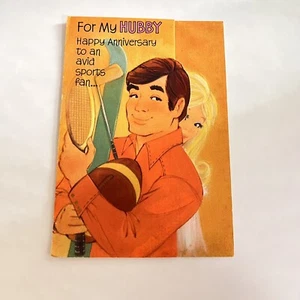 VTG “For My Hubby” Anniversary Card Sports Innuendo Hallmark - Picture 1 of 8