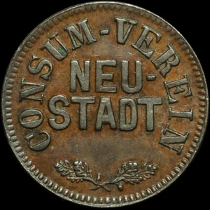 WERTMARKE: 3 Pfennig. CONSUM-VEREIN NEU-STADT - NEUSTADT / SACHSEN. - Bild 1 von 2