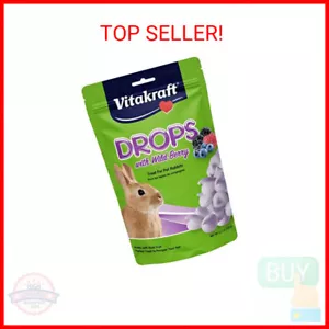 Vitakraft Drops Rabbit Treat - Wild Berry - Yogurt Treats for Rabbits Purple 5.3 - Picture 1 of 2