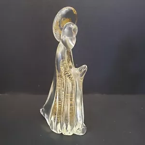 Kunstglas Mutter Maria betende Krippe Heiligenschein klar mit Goldfolie Taiwan - Bild 1 von 9