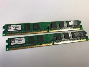 KINGSTON LOW PROFILE 2GB (2x1GB)PC2 6400U DDR2 800 NON-ECC DIMM  - Picture 1 of 1