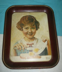 1975 Normal Rockwell Red Head "The Butter Girl" First Edition Collector's Tray  - Bild 1 von 2