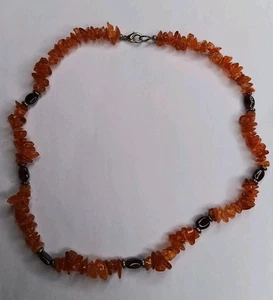 Exquisite Vintage-Halskette aus Karneol, Granat und Hämatit 18 Zoll - Bild 1 von 17