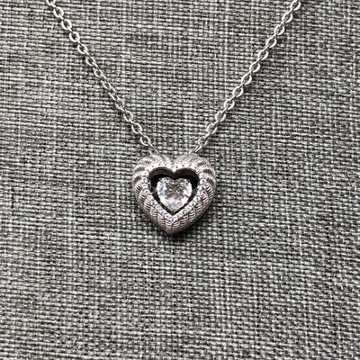 Collar Corazón Judith Ripka Plata Esterlina Bailando Circonita cúbica RARO RETIRADO 18"-20" Foto 1 de 4