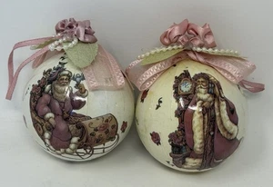 Vintage  Victorian Santa Collectible Ornaments Dillards Set of 6 Christmas 1998 - Picture 1 of 3