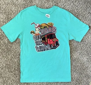 NUEVA Camiseta Vans Off The Wall Food Truck Gráfica Niños Mediana M 10-12 Azul Turquesa - Imagen 1 de 5