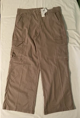 NWT American Eagle Dreamy Drape Baggy Wide Leg Cargo Pants Size 14 Khaki Utility - Image 1 of 4
