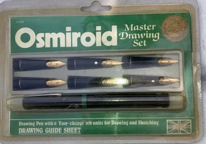 Osmiroid Master Drawing Pen Set.Stored for Years Never Used on Display Card - Picture 1 of 19