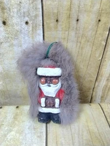 Vtg Nuni Christmas Doll Kiana Eskimo Painted Santa Claus Fur - Picture 1 of 6