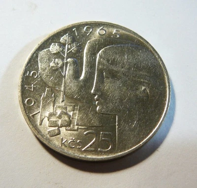 CZECHOSLOVAKIA 1965 25 Korun Silver - Image 1 of 2